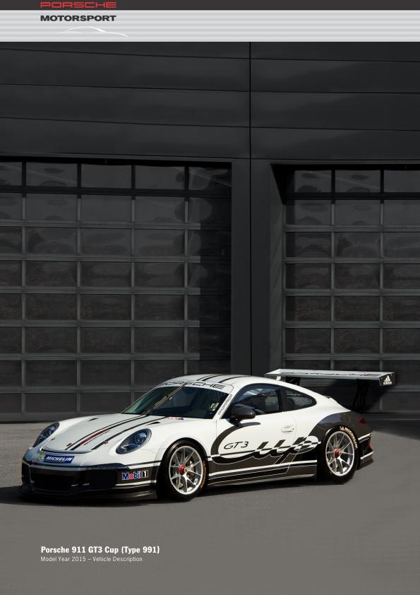 Рекламный буклет Porsche 991 GT3 Cup - Vehicle description